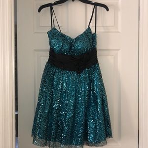 Sparkly black and blue dress